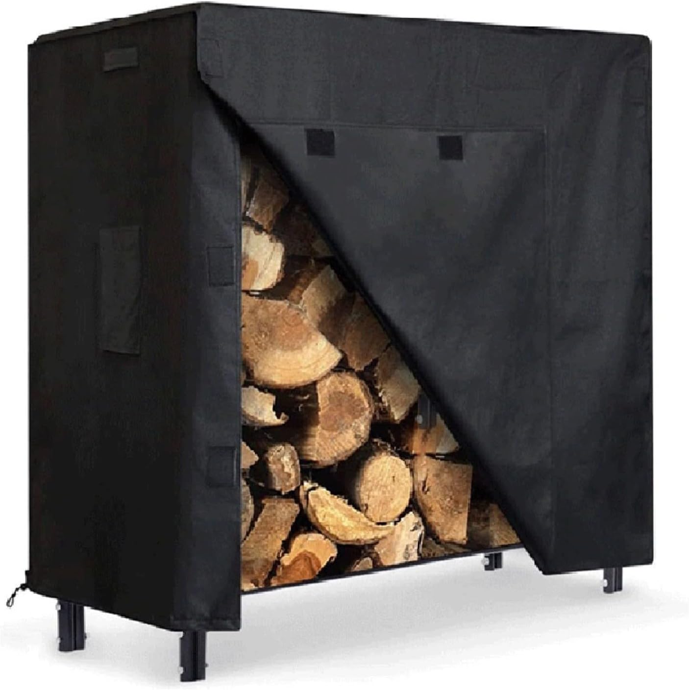 Wodoodporny pokrowiec ochronny na regał na drewno opałowe, tkanina Oxford PVC 210D, z uchwytami i otworami wentylacyjnymi, 244 x 61 x 107 cm