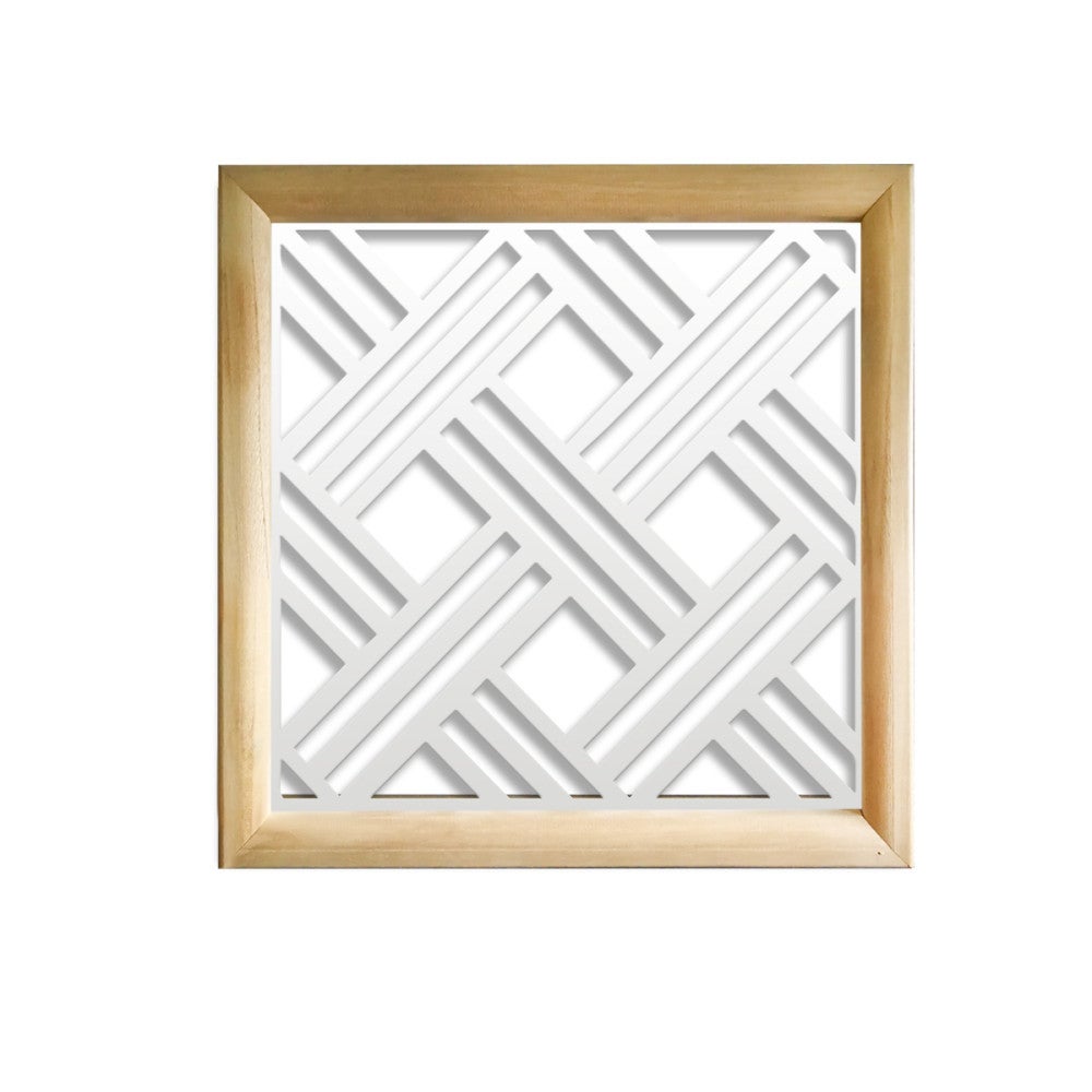 CLASSIC D - Kwadratowe moduły dekoracyjne z drewna i PVC - Rozmiar 73x73 cm - Grubość 64 mm - Kolor wewnętrzny BIAŁY
