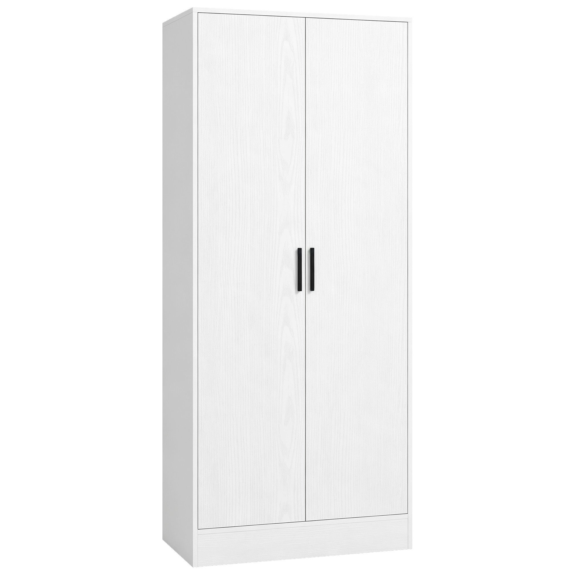 Wąska szafa 37 cm z drążkiem na ubrania i półkami na ubrania