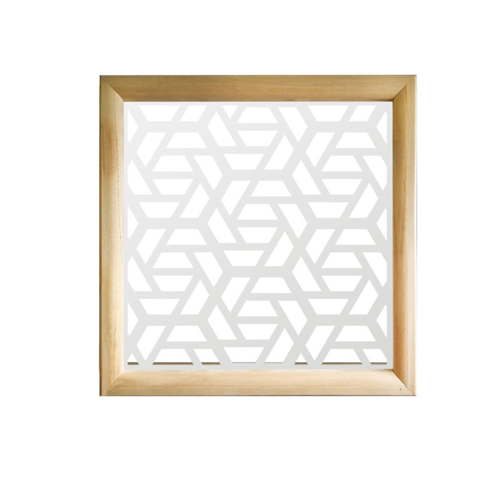 RHOMBUS - Kwadratowe moduły dekoracyjne z drewna i PVC - Rozmiar 48x48 cm - Grubość 47 mm - Kolor wewnętrzny BIAŁY