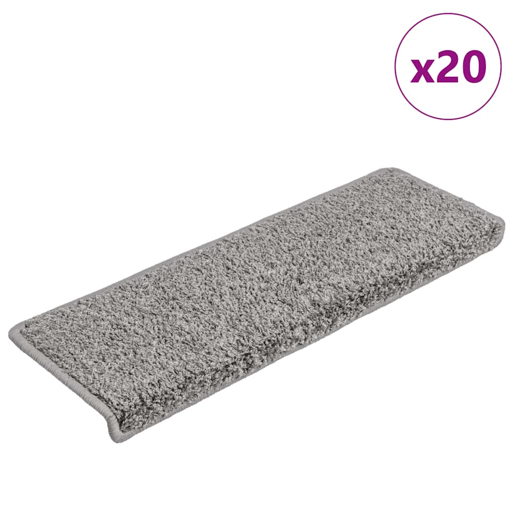 Maty na schody 20 szt. 65x21x4 cm Szare, prostokątne krawędzie