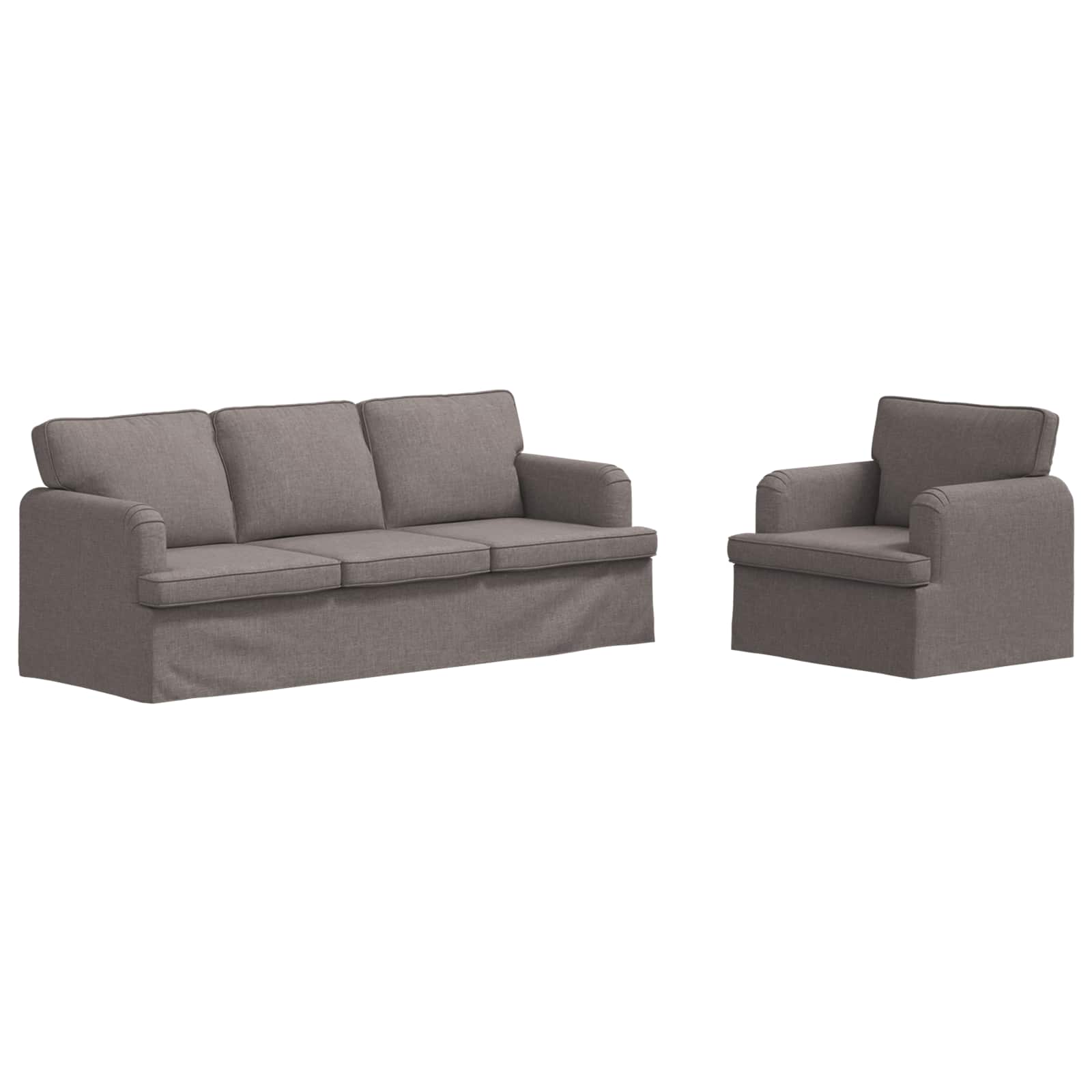 Zestaw Sof 2 pcs Ciemnoszary 201 x 80 x 85 cm tkanina