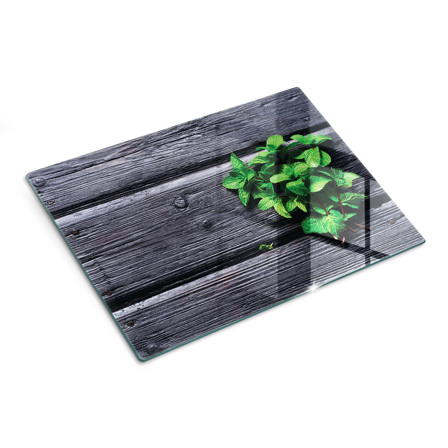 Szklana deska do krojenia szkło hartowane dekoracyjny nadruk - Mięta Drewno - 30x40 - Tulup