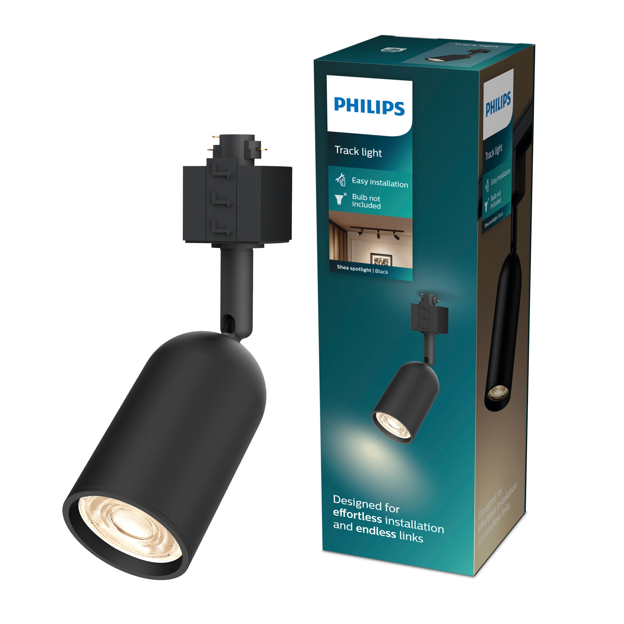 Reflektor Szynowy Lampa na Szynę Oświetleniową Szynoprzewód LED GU10 Czarna EasyLink Shea Philips