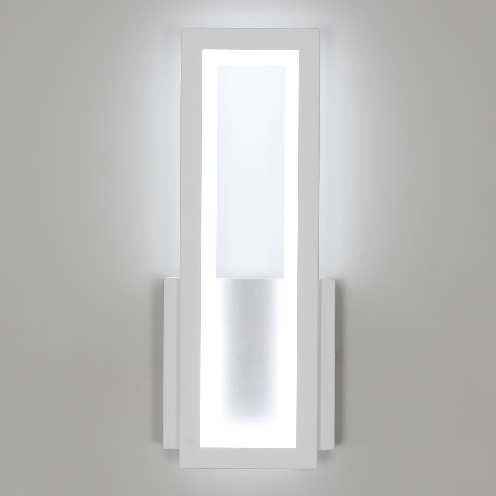 Bezprzewodowa lampa ścienna LED, 17 W, prostokątna, metalowa, 6000 K, dekoracyjne oświetlenie wewnętrzne do sypialni, salonów i biur.