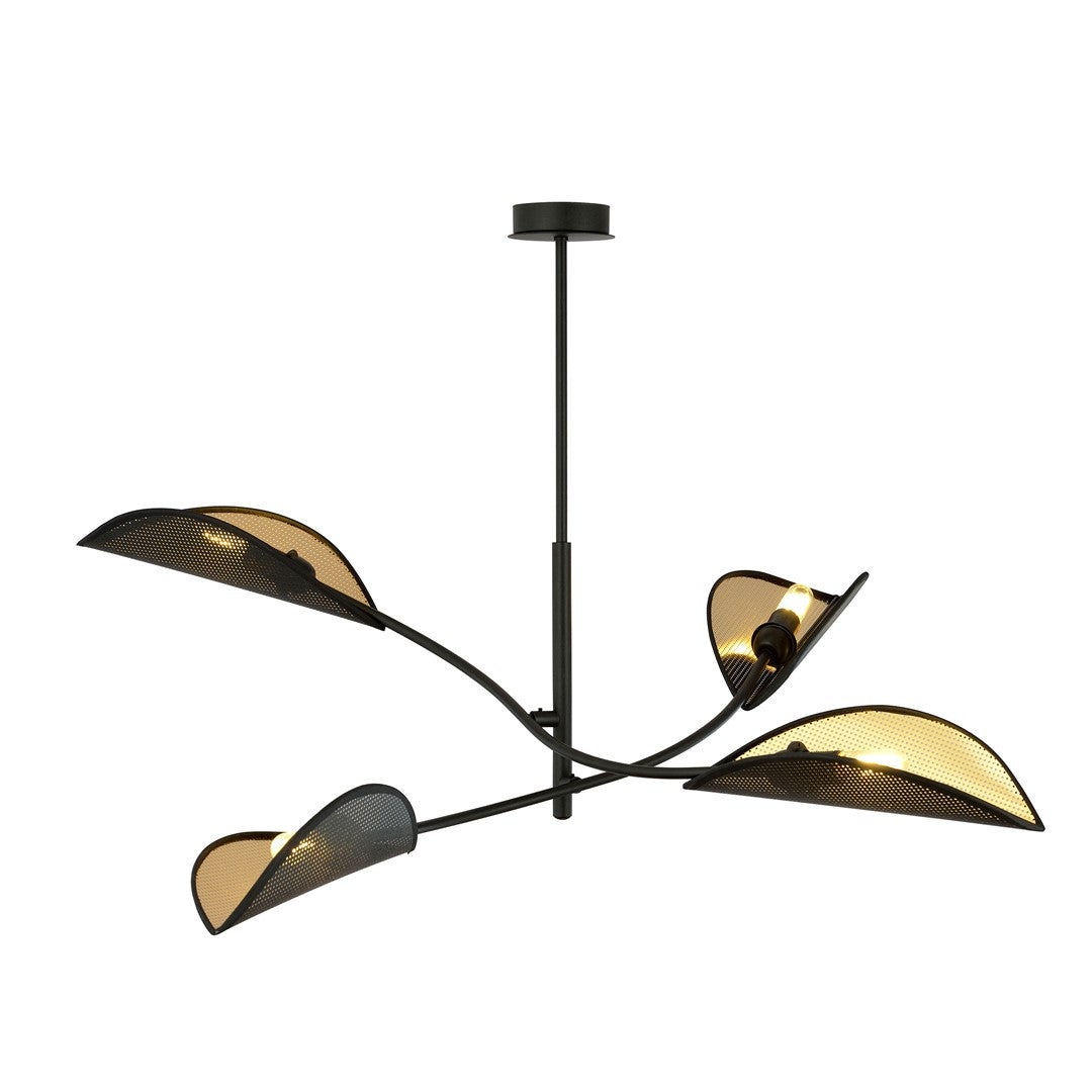 Lampa sufitowa Emibig 4xE14 40W LOTUS 4 BLACK/GOLD 1106/4