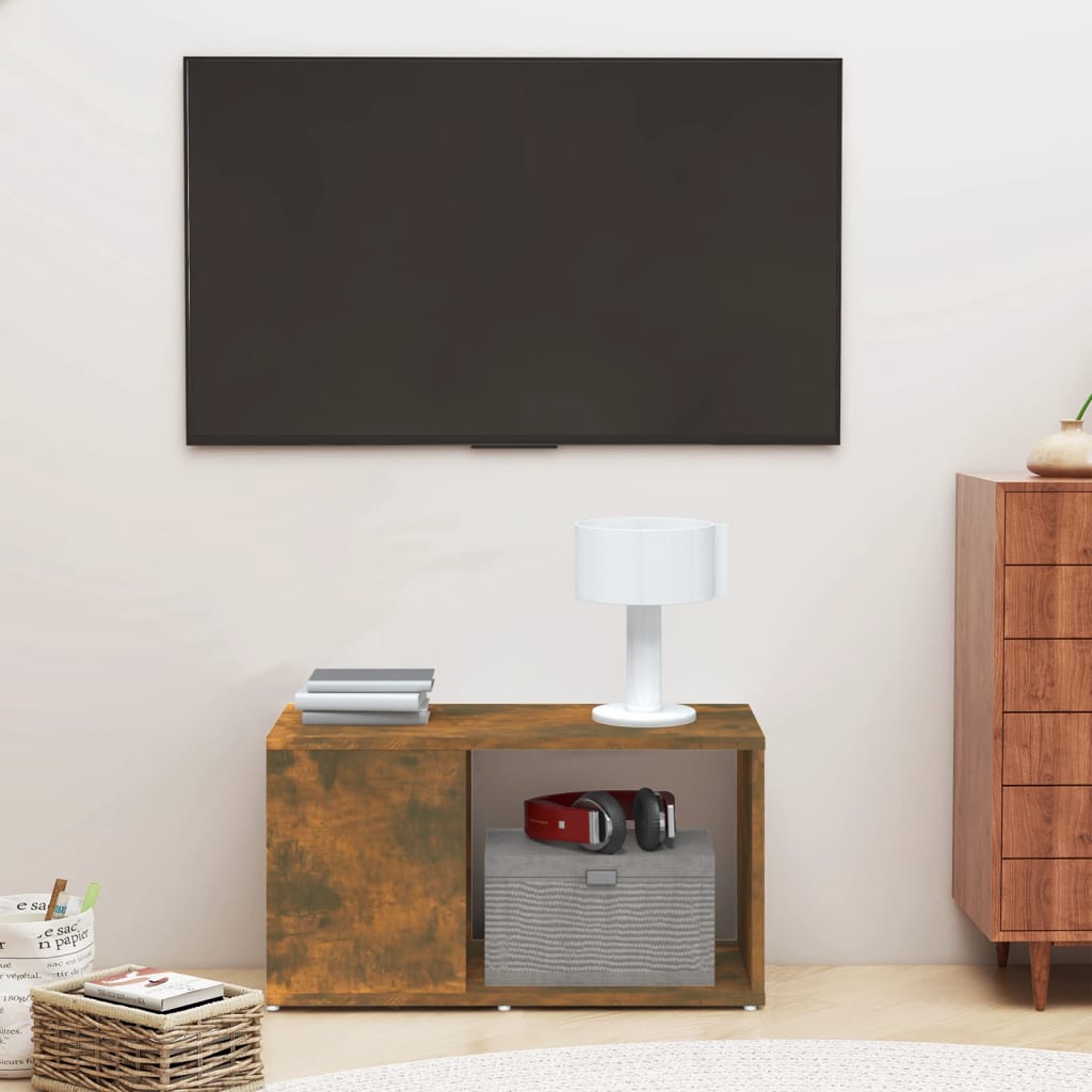 Szafka pod telewizor, przydymiony dąb, 60x24x32 cm vidaXL