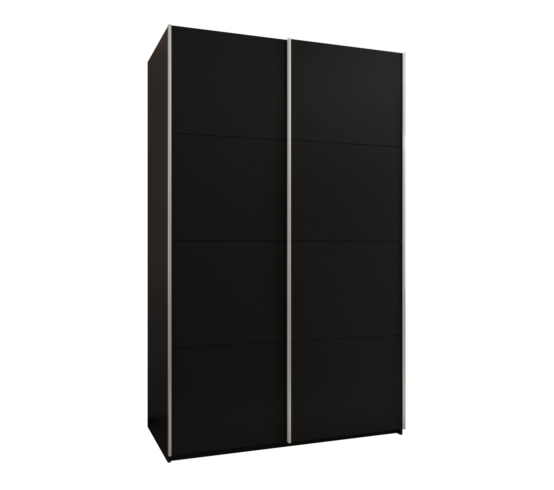 Szafa przesuwna wysoka Lux 1 160 x 64 x 245,5 cm czarny + czarny + u. srebrny - Abiks Meble