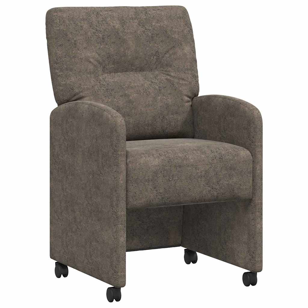 Krzesełka jadalne na kółkach 2 pcs ciemno szary 57 x 67 x 95 cm