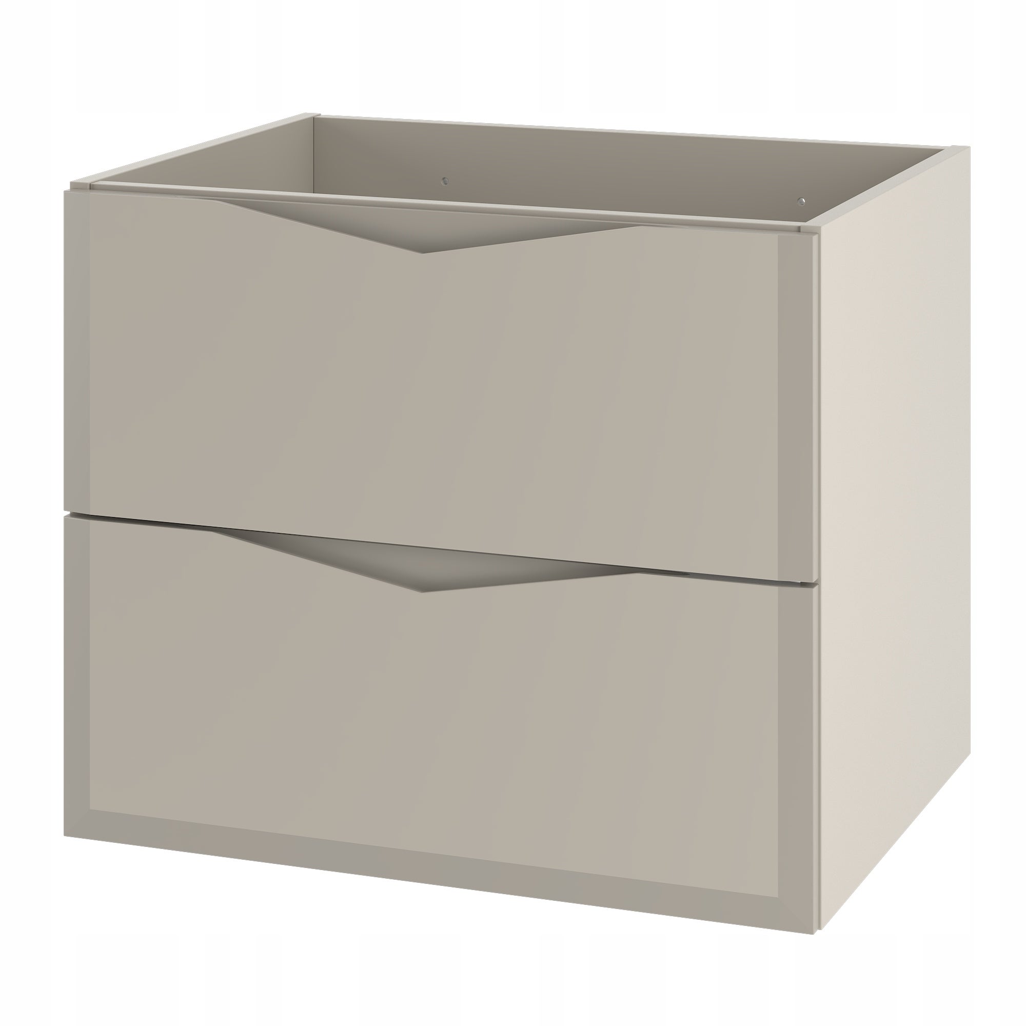 Szafka łazienkowa DELICA 60 cm kaszmir wisząca 2 szuflady frezowane MDF mat