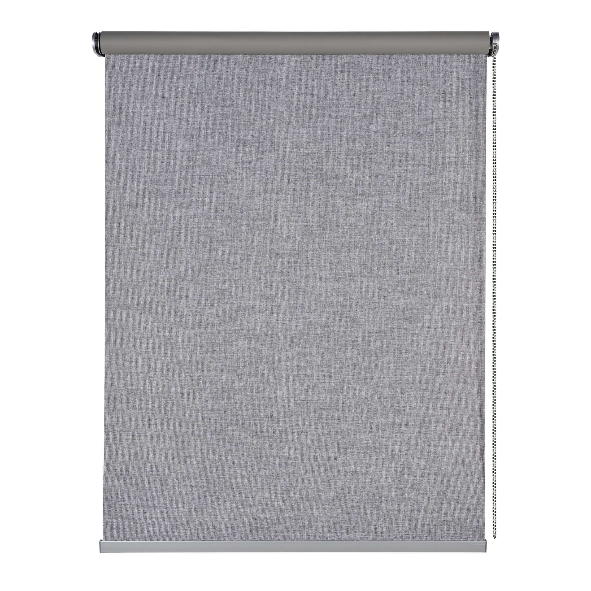 Roleta zaciemniająca blackout, premium, z aluminiowym wykończeniem, szary 120 x 250 cm