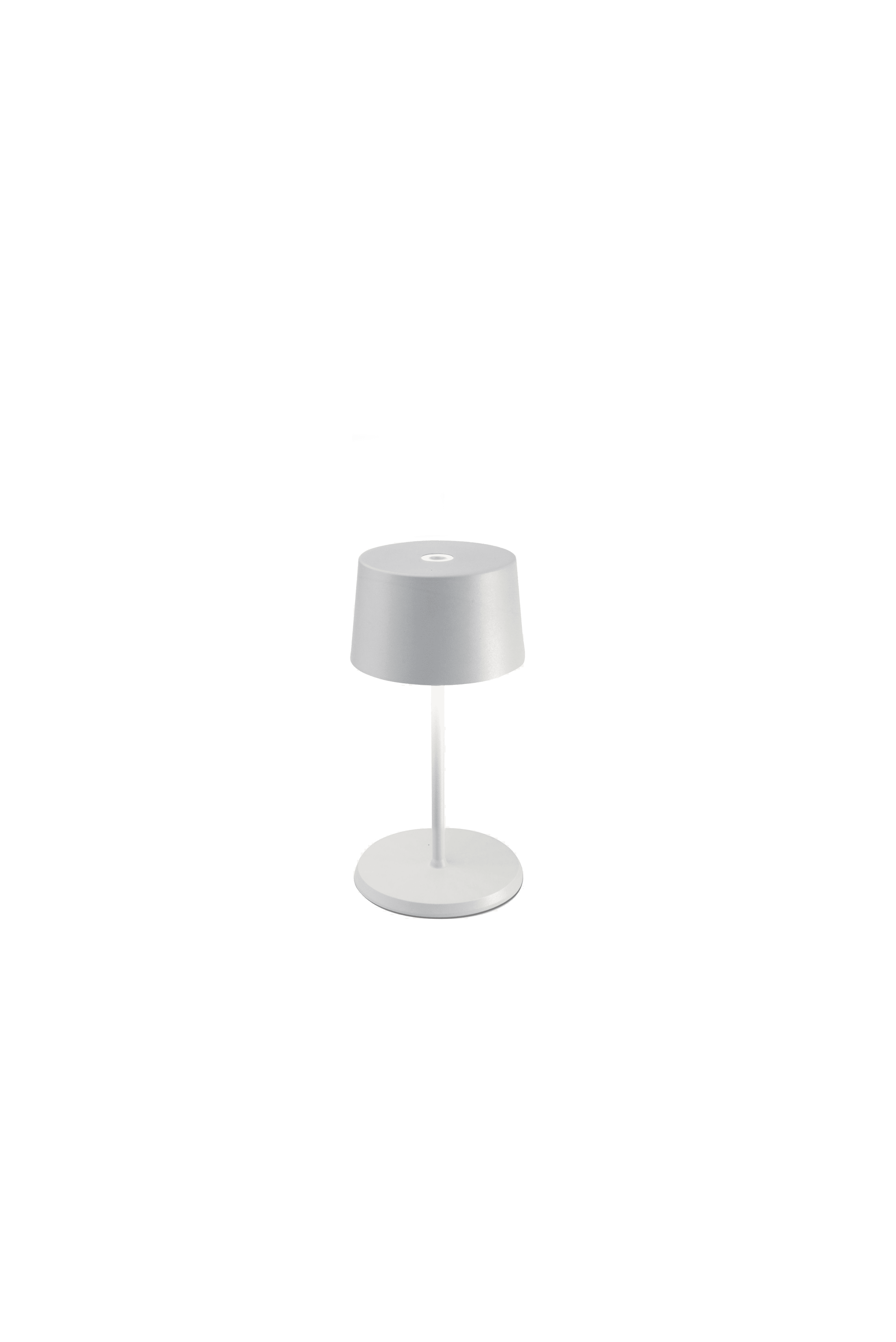 Olivia Pro Mini Biała Lampa stołowa LED z możliwością ładowania i ściemniania