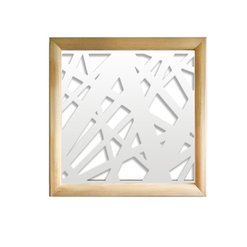 DIAGONAL LARGE - Kwadratowe moduły dekoracyjne z drewna i PCV - rozmiar 98x98 cm - grubość 64 mm - kolor wewnętrzny BIAŁY