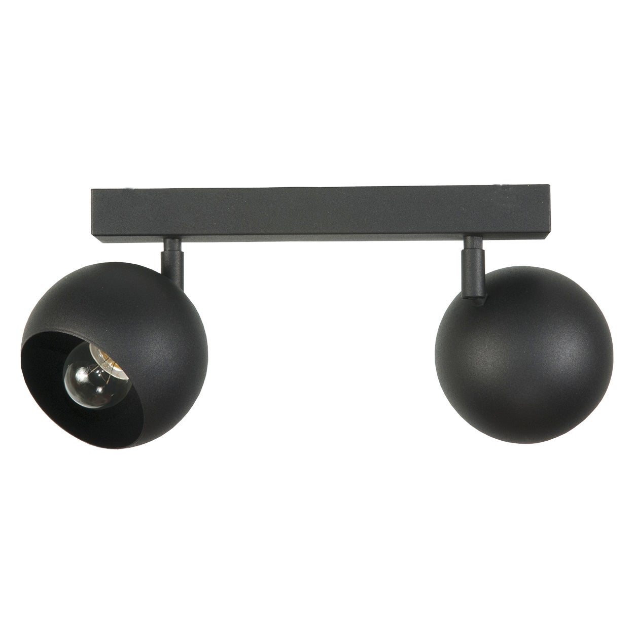 Lampa sufitowa czarna NAVA listwa do kuchni nad stół 2xE27 44x18cm Edylit