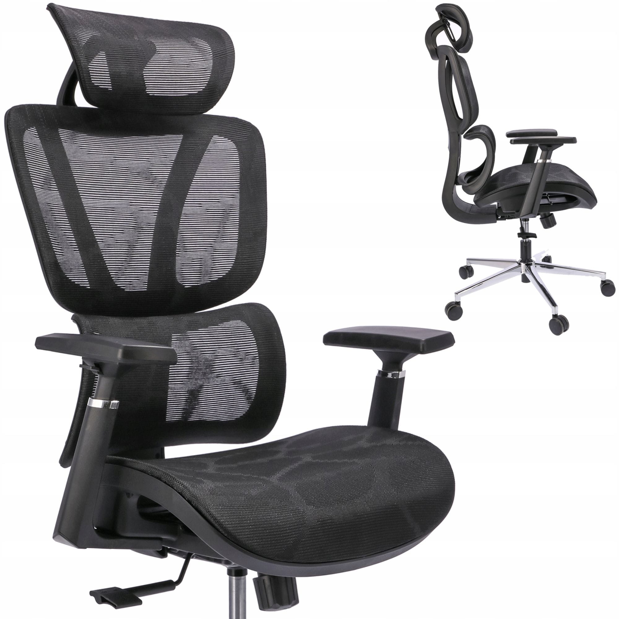 Fotel ergonomiczny, RENO, gabinetowy, czarny | TYLETEGOTU