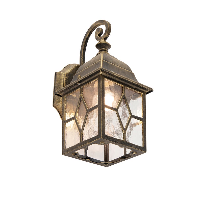 Qazqa rustykalny lampa ścienna zewnętrzna do ogród - London - brąz, max. 60w, kompatybilny z żarówką LED, e27, 15.1cm, IP23