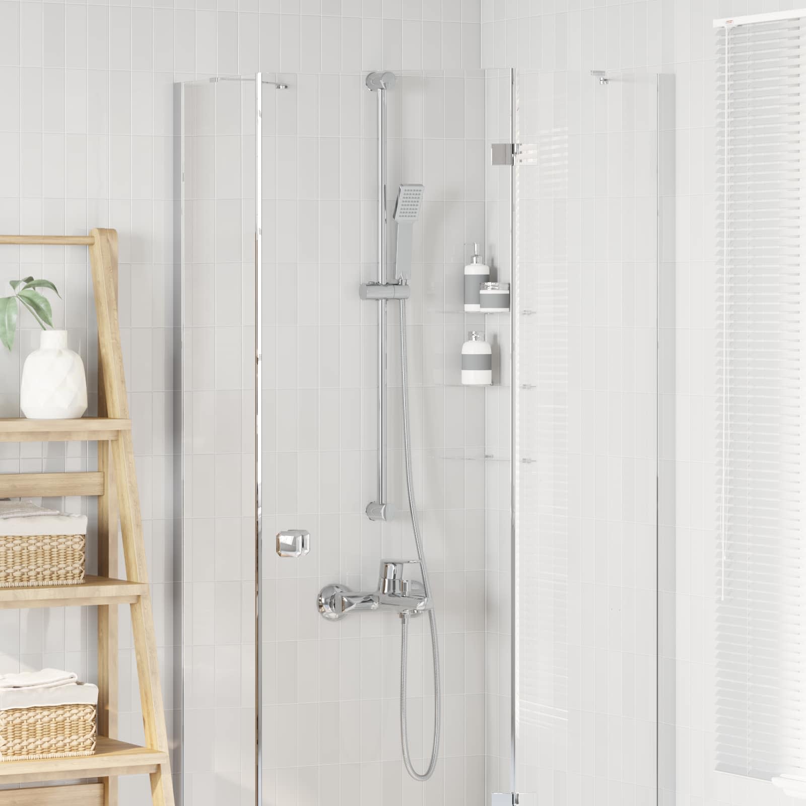 Zestaw systemu prysznicowego chromowany 100 cm Stal nierdzewna vidaXL