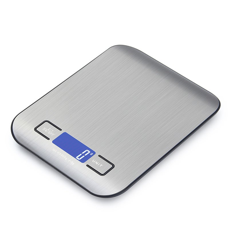 Cyfrowa waga kuchenna, elektroniczna waga kuchenna ze stali nierdzewnej o udźwigu 5 kg, elegancka, ultracienka waga spożywcza.
