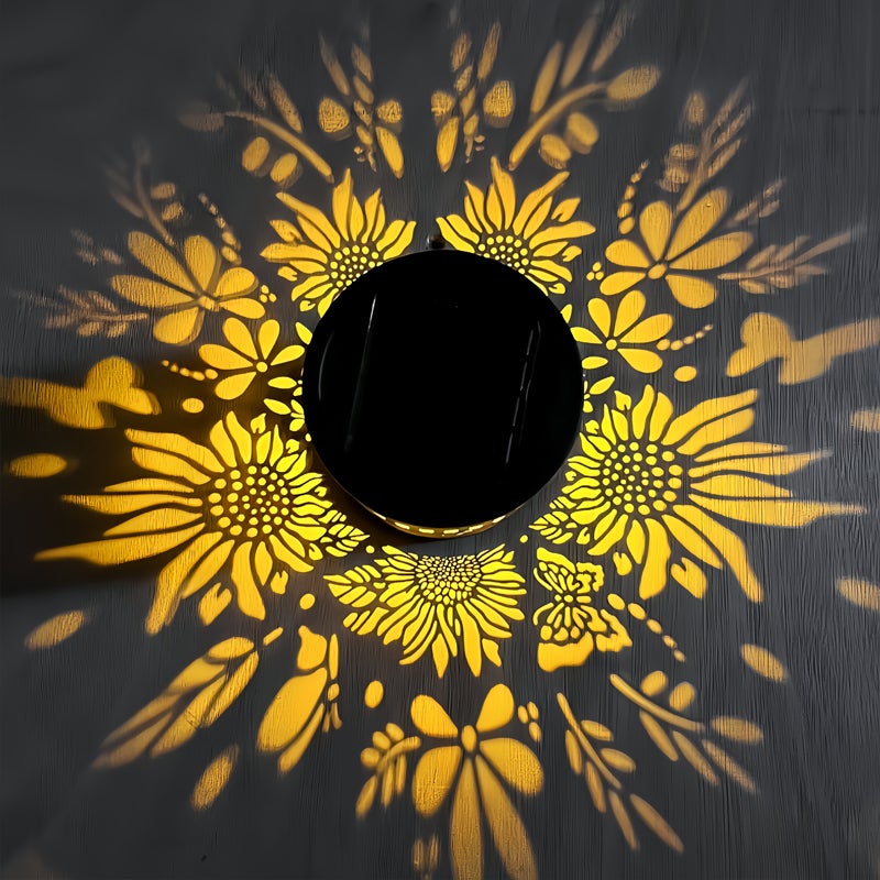 Lampy solarne, oświetlenie na taras, wzór słonecznika, wodoodporne oświetlenie ogrodowe, ciepłe światło