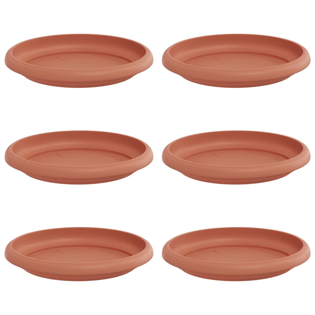 Okrągły Talerzyk Kwiatowy 6 pcs Czerwony ceglasty Ø 14 x 2 cm