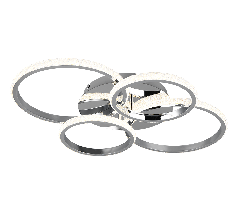 Lampa sufitowa poczwórny ring nowoczesna srebrna CIRES LED 27W RL