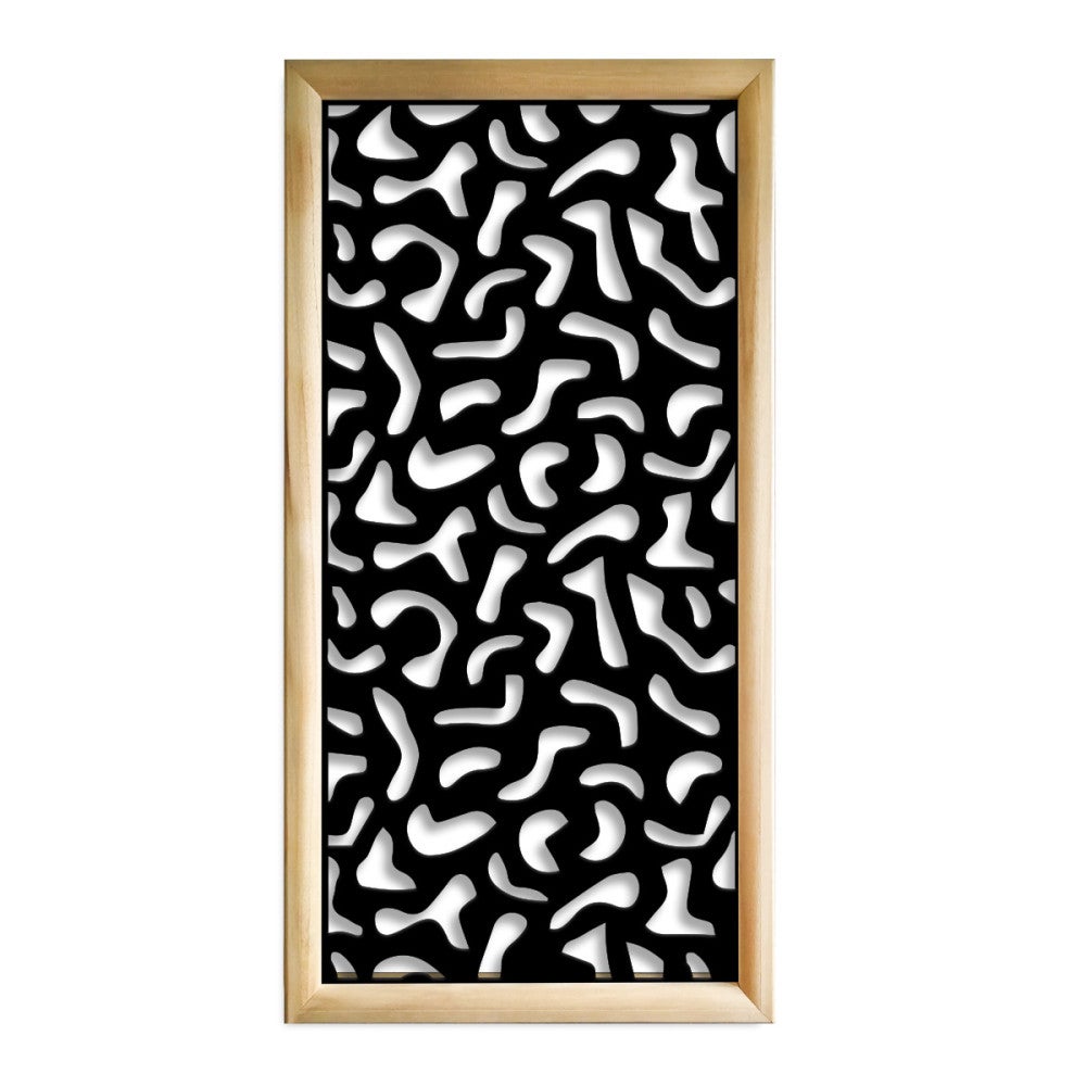 STAINS - Prostokątne moduły dekoracyjne z drewna i PCV - Rozmiar 47x94 cm - Grubość 47 mm - Kolor wewnętrzny CZARNY