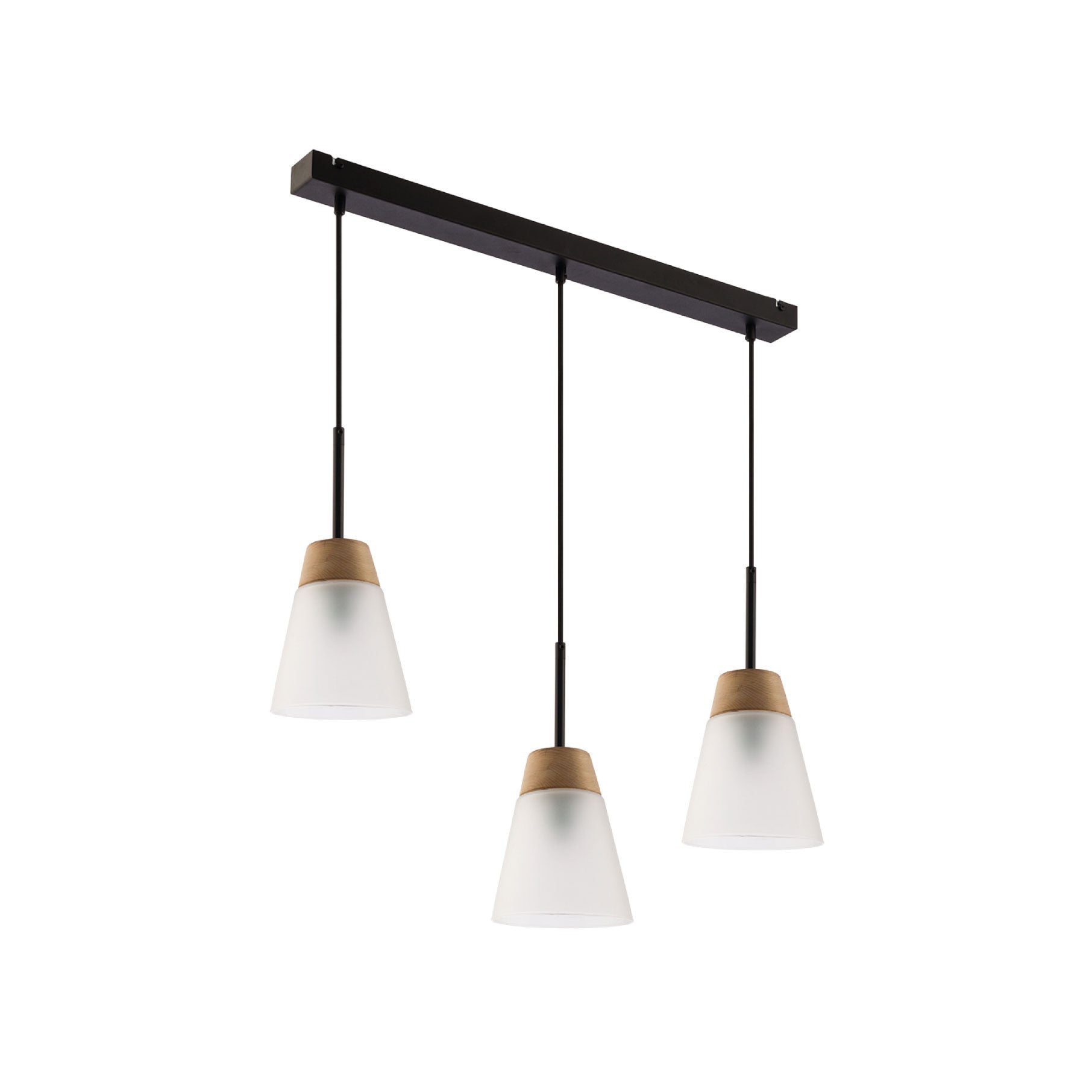 Lampa wisząca DOMINO Jupiter szkło białe czarny E27 67 cm 1 szt.