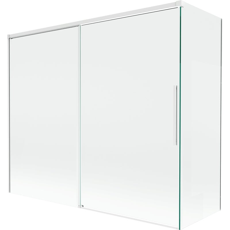 Mexen Rox parawan nawannowy 2-skrzydłowy rozsuwany 180 + 80 x 150 cm, transparent, biały - 8C9-180-080-20-00