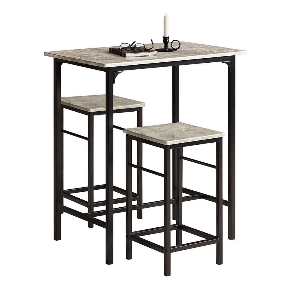 SoBuy Zestaw SoBuy: 1 stół + 2 stołki, zestaw stołu bistro barowego + 2 stołki, wysoki stół, stół kuchenny, OGT10-HG