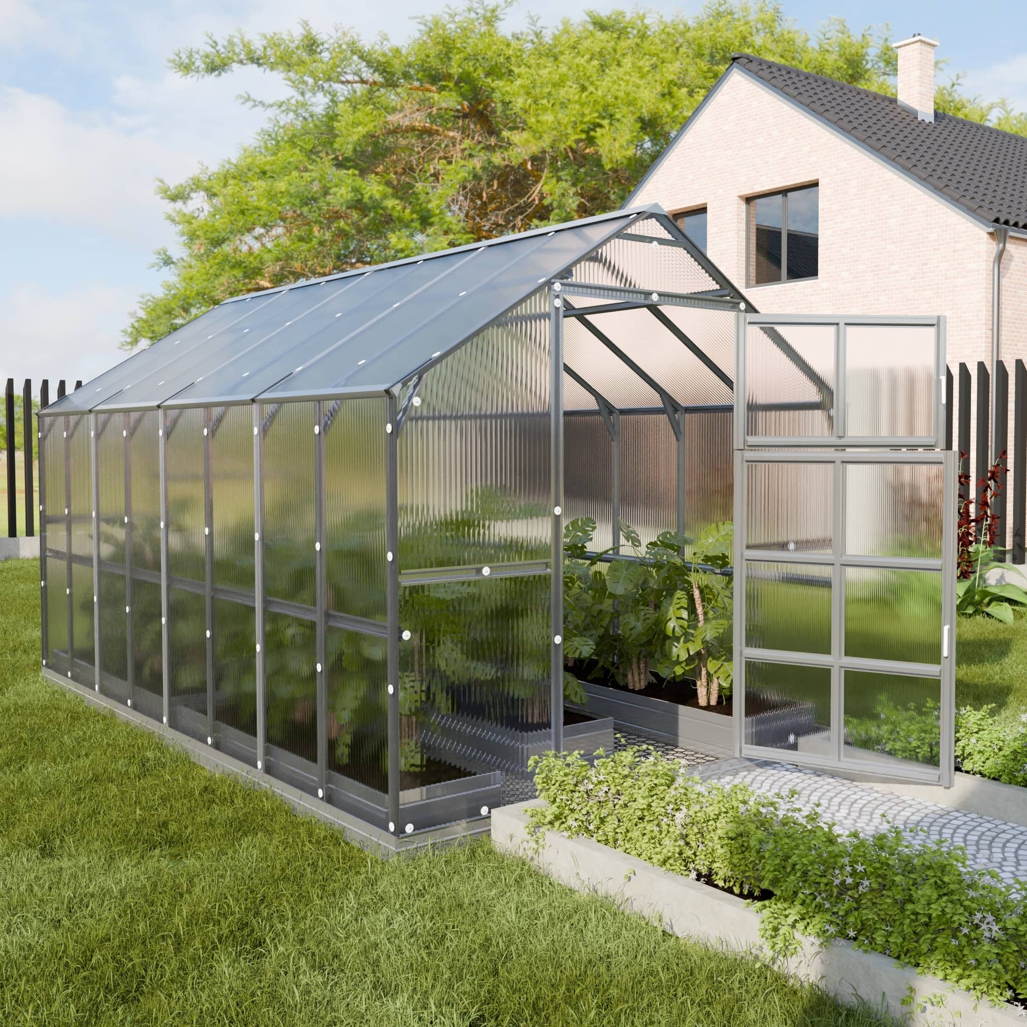 Szklarnia KLASIKA HOUSE 2,35 x 4,12 m (9,68 m²), 6 mm z powłoką z poliwęglanu 1szt.