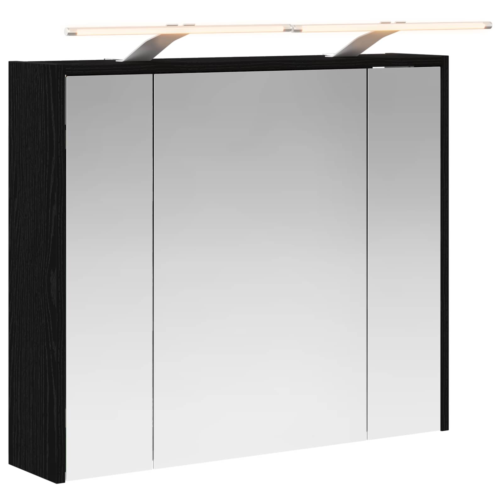 Szafka z lustrem do łazienki Czarny Dąb 73,5 x 16 x 62,5 cm