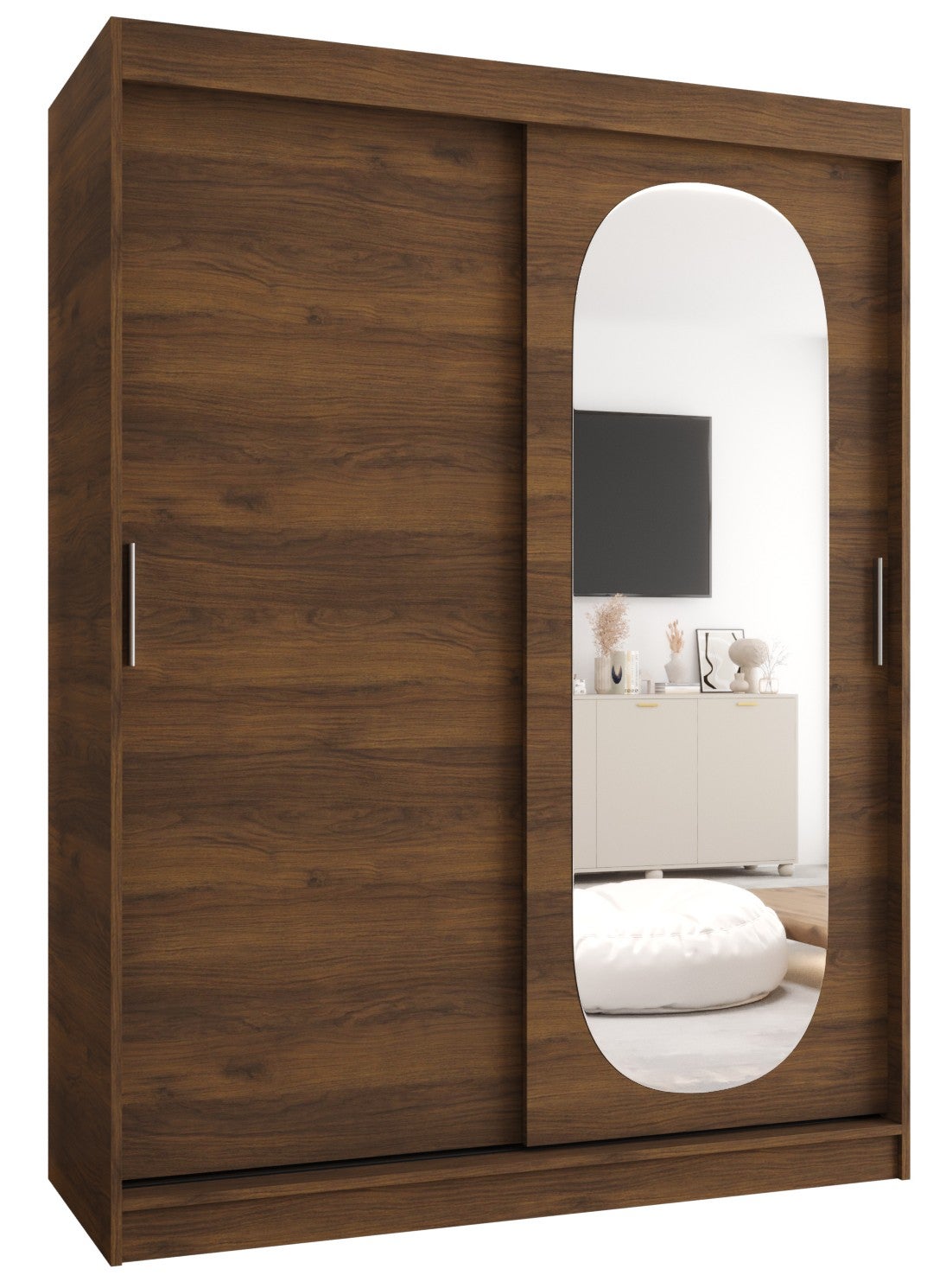 Szafa przesuwna garderoba ROYAL 150 x 62 x 200 cm Orzech Warmia