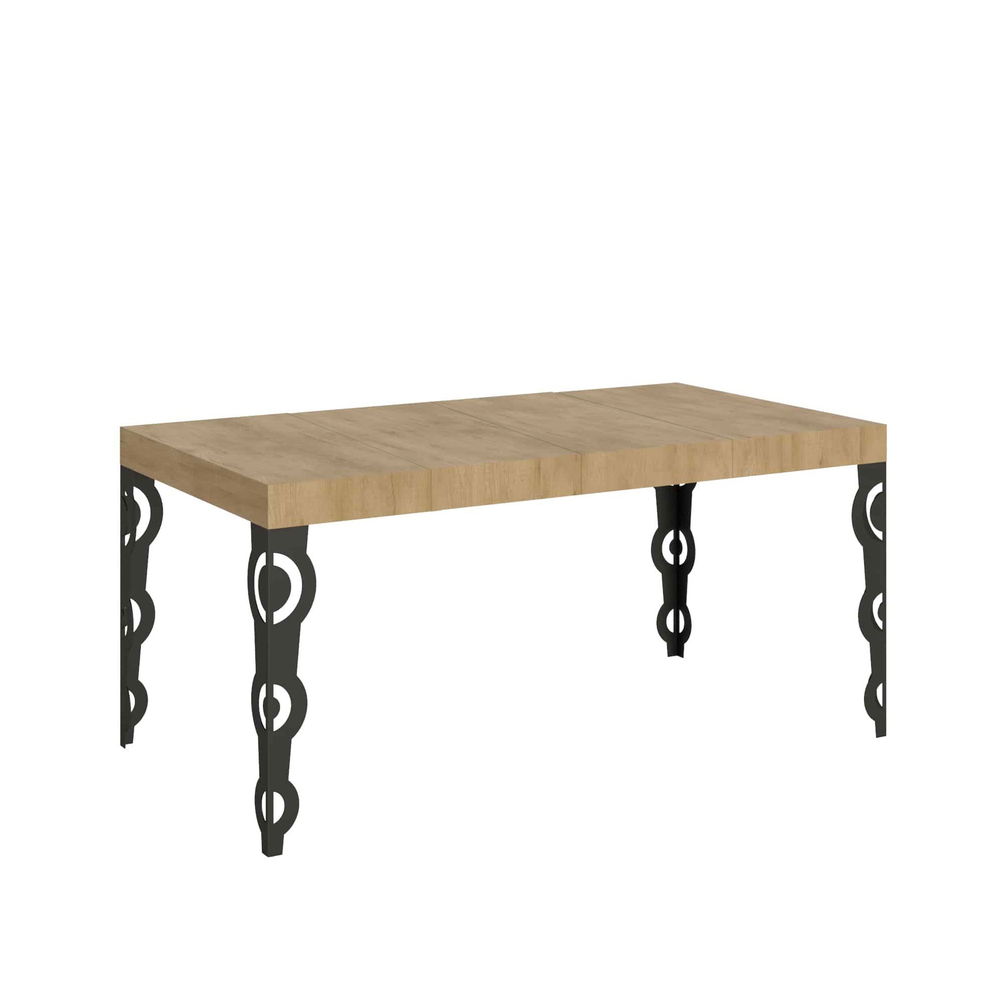 Stół rozkładany 90x130/234 cm Karamay Premium Oak Nature rama Antracyt