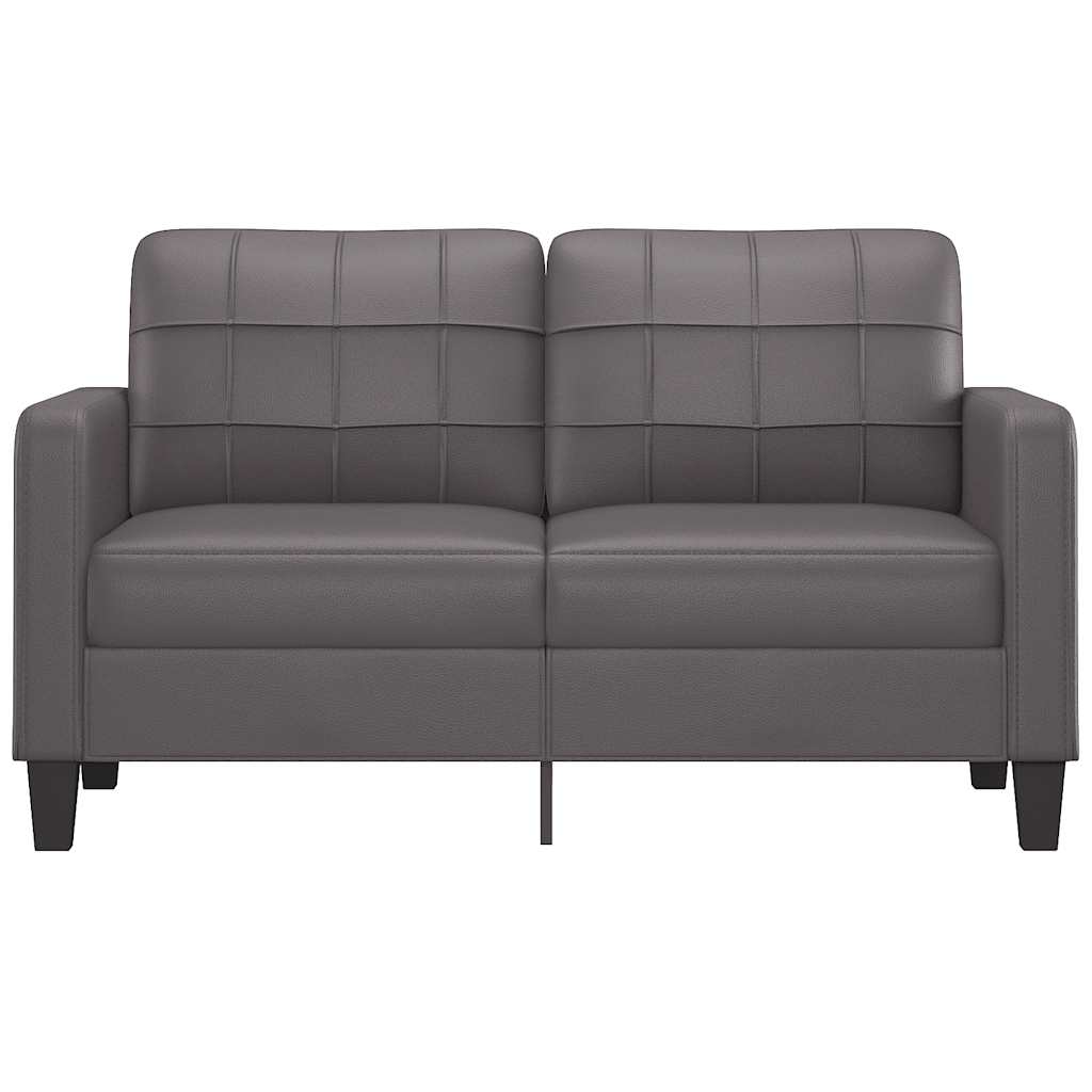 2-osobowa sofa, szary, 140 cm, sztuczna skóra