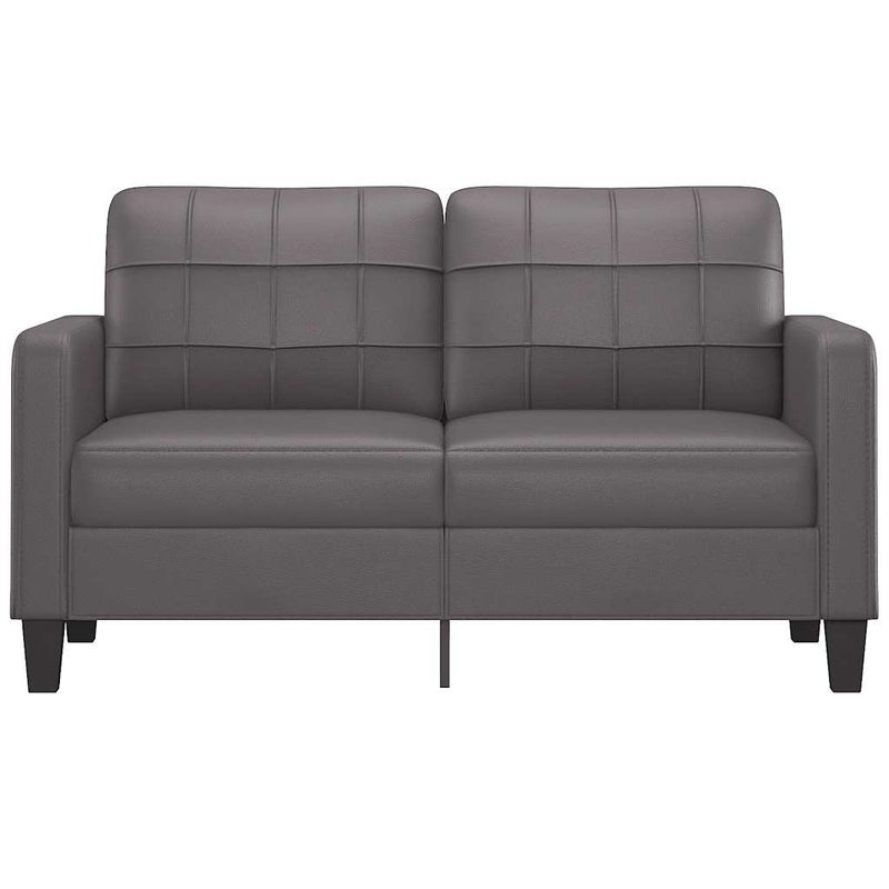 2-osobowa sofa, szary, 140 cm, sztuczna skóra