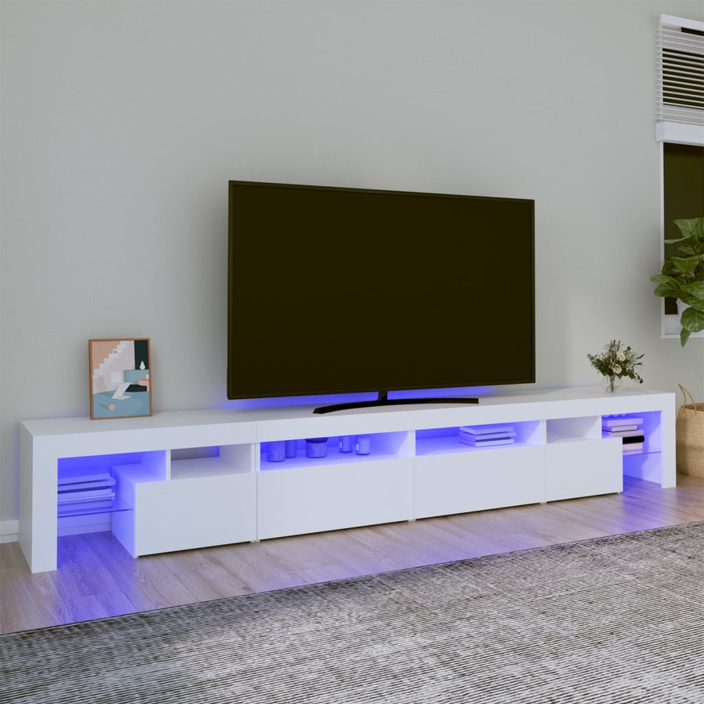 Stojak na telewizor VidaXL biały z oświetleniem LED 260x36,5x40 cm