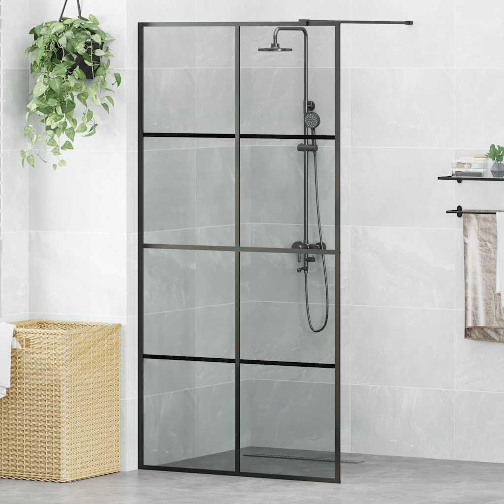 Ściana prysznicowa typu walk-in Czarny 100 x 195 cm vidaXL