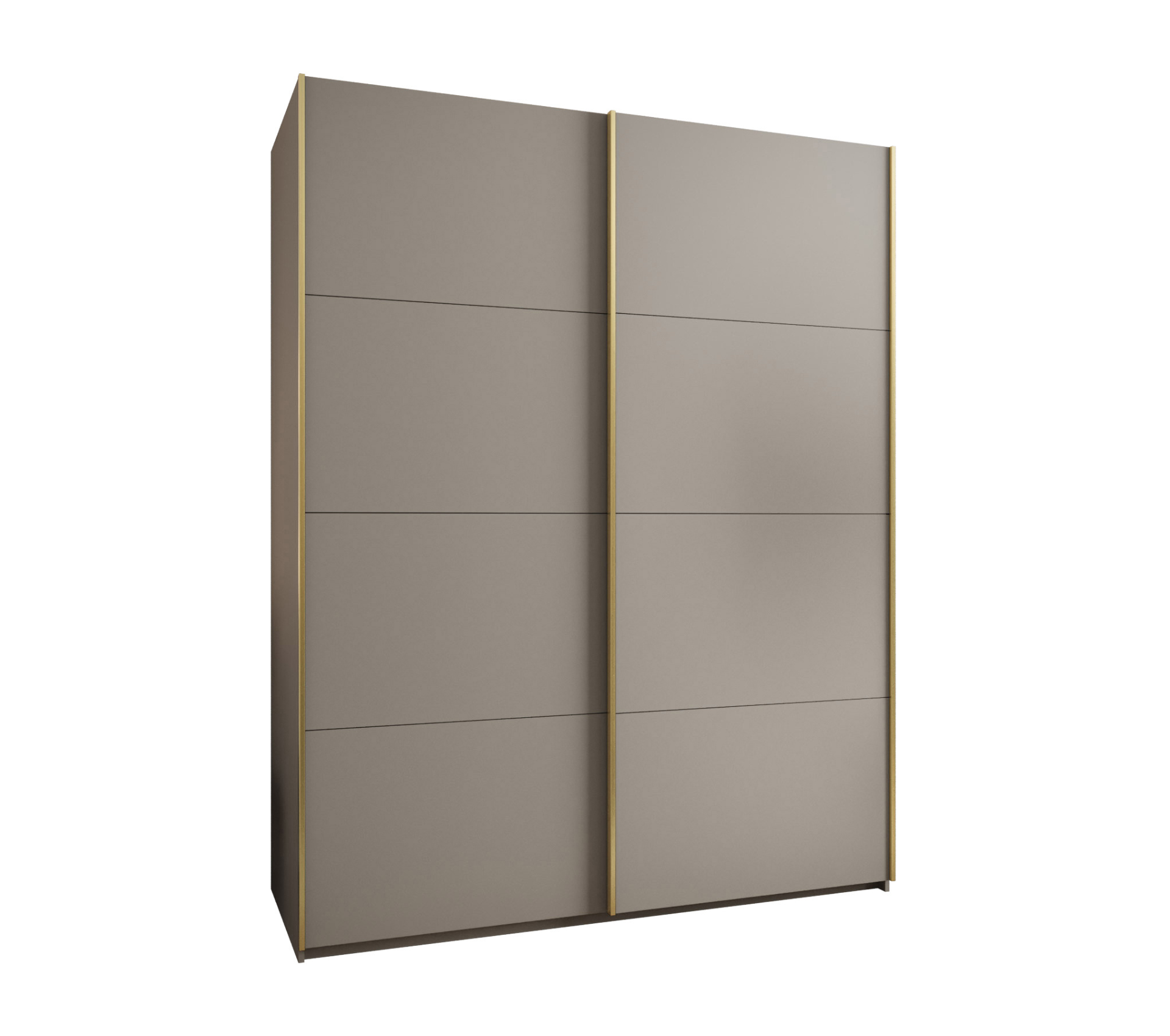 Szafa przesuwna wysoka Lux 1 190 x 64 x 245,5 cm kaszmir + kaszmir + u. złoty - Abiks Meble