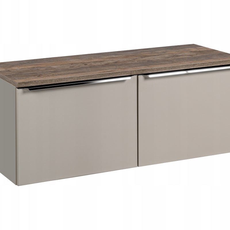 Szafka łazienkowa SANTA FE 120 cm taupe z blatem dąb Santa Fe pod umywalki