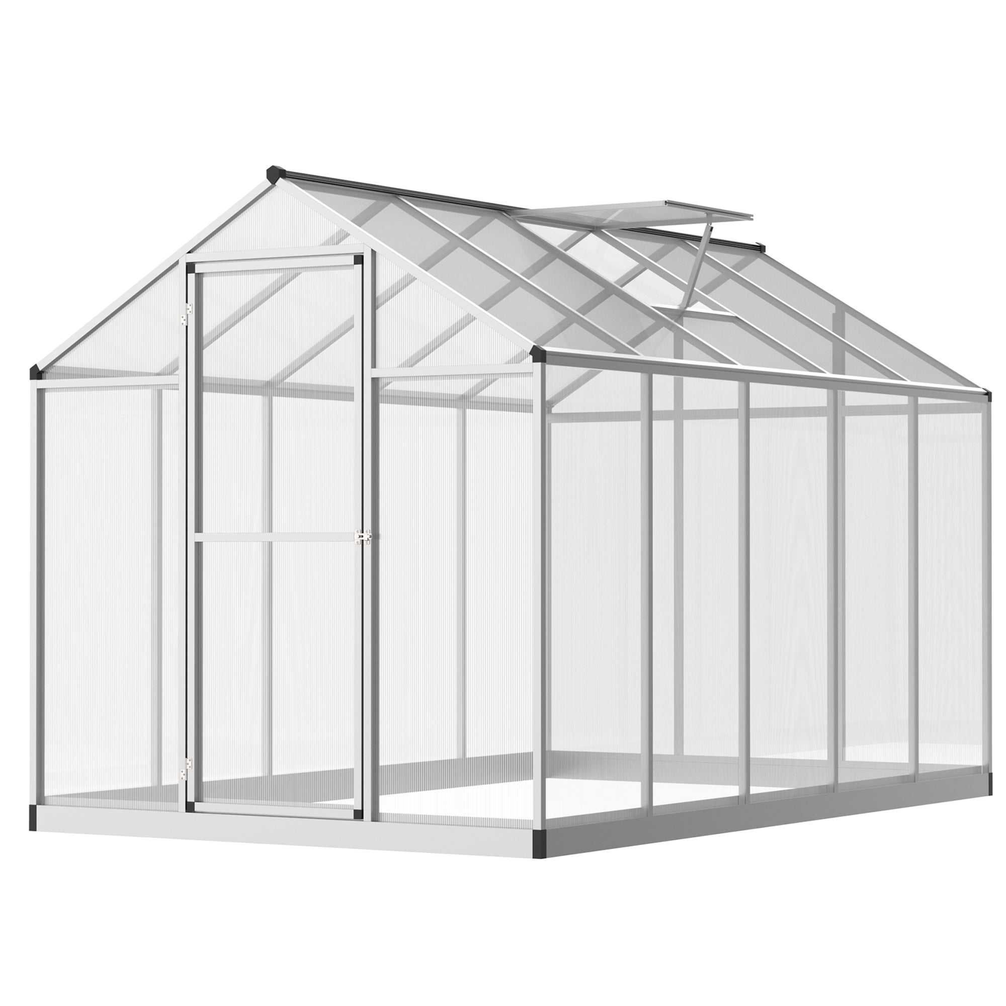 Szklarnia ogrodowa aluminiowa z poliwęglanu 3 x 2 m, 5,5 m², z włazem fundamentowym i zamykanymi drzwiami