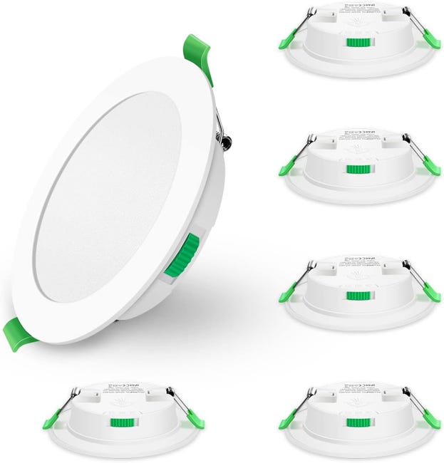 Ściemnialne wpuszczane reflektory LED 230 V 7 W, reflektory sufitowe 3000 K, 4000 K, 6500 K, IP65, regulowane wpuszczane reflektory sufitowe, opakowa