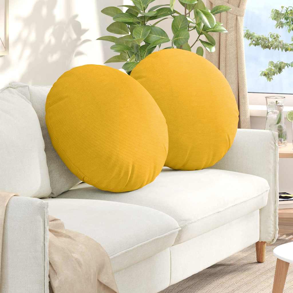 Poduszki na siedziska 2 pcs Jasnożółty Ø 80 cm vidaXL