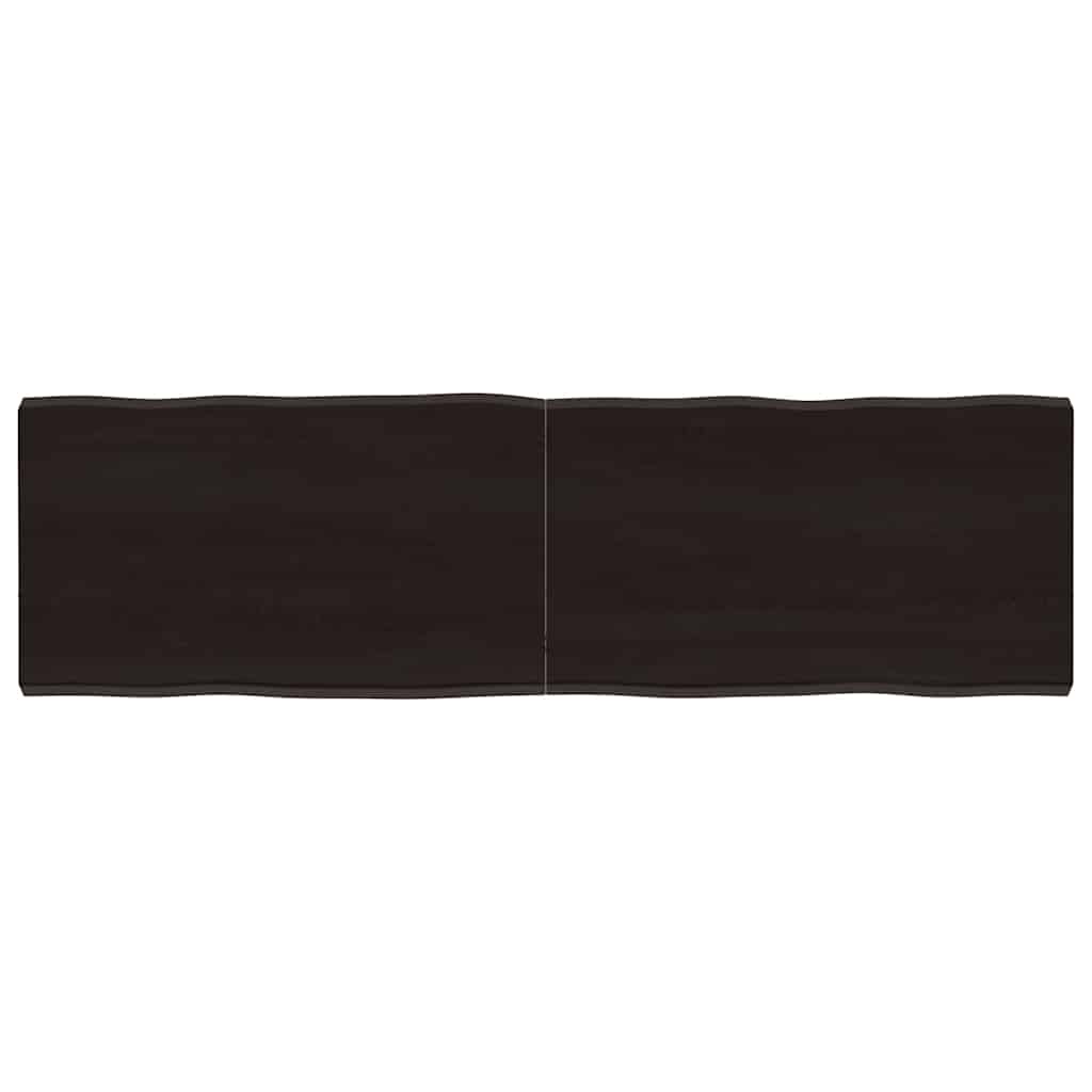 vidaXL Blat, ciemnobrązowy 140x40x(2-4)cm drewno z naturalną krawędzią