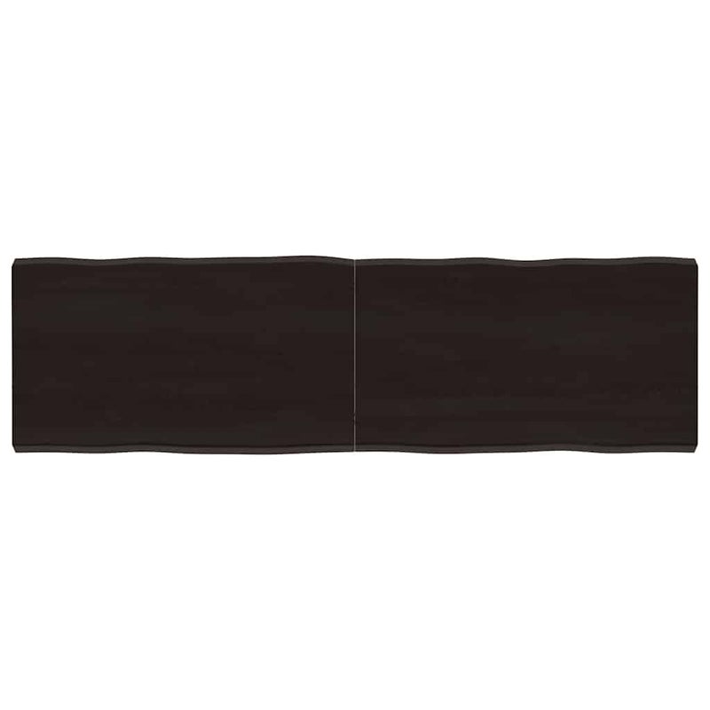 vidaXL Blat, ciemnobrązowy 140x40x(2-4)cm drewno z naturalną krawędzią