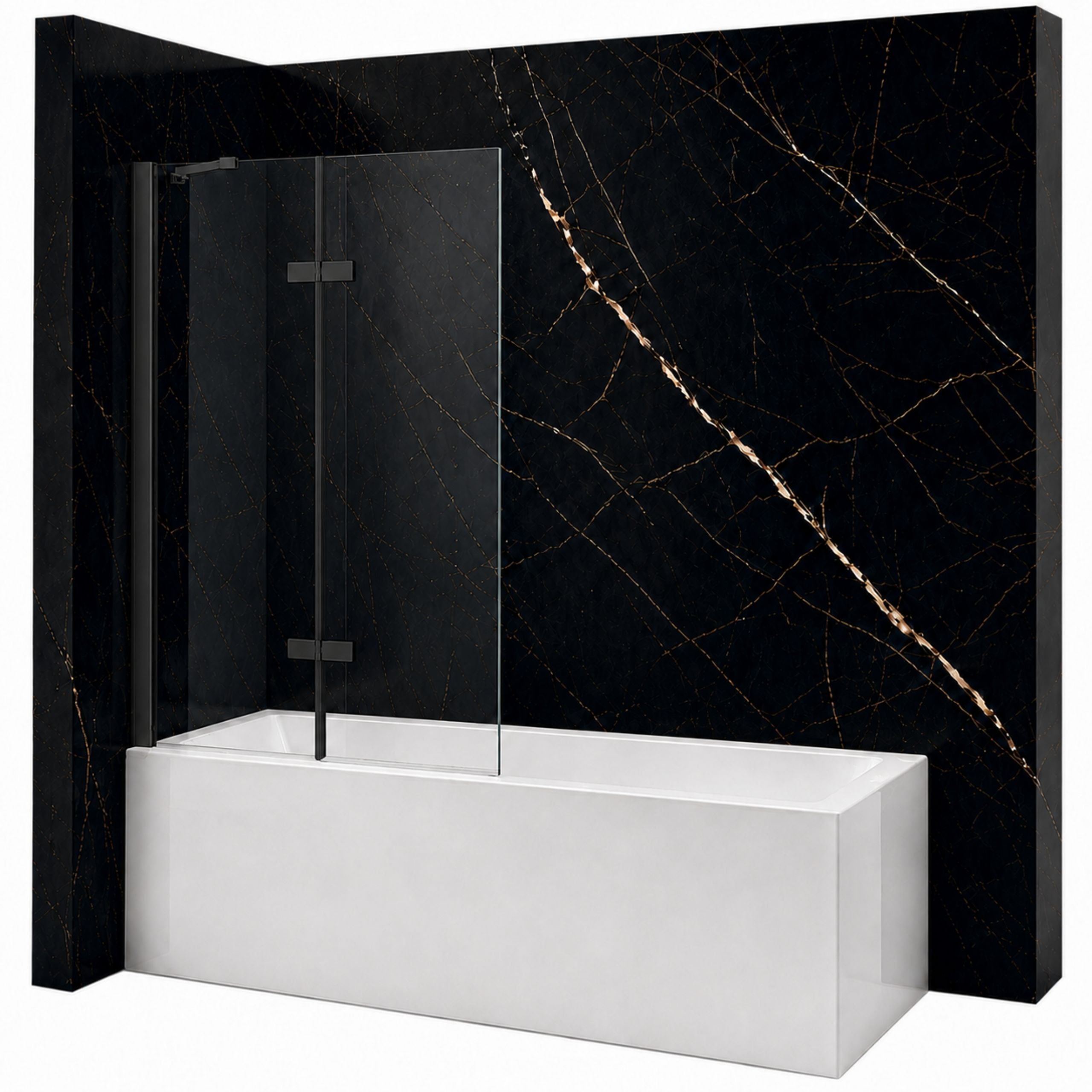 SILLA Parawan nawannowy GARETT 2-skrzydłowy 120x150 cm Ruchomy Czarny