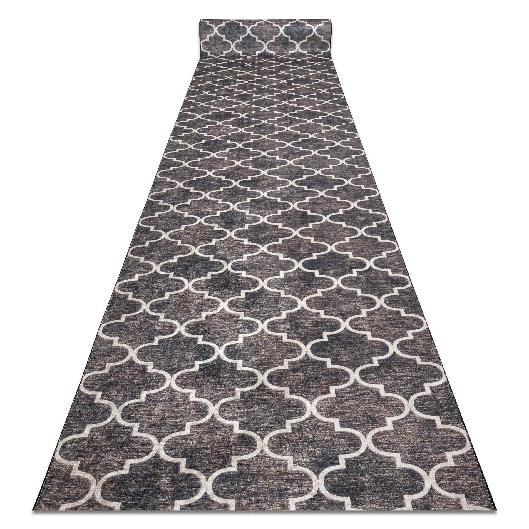 CHODNIK podgumowany DO PRANIA LOTUS CLOVER 60923 Koniczyna, melanż brązowy 80 cm 80x620 cm