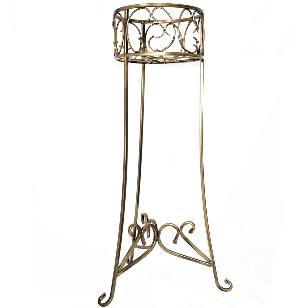 Kwietnik metalowy Dąstal stojący na 1 donicę czarno-złoty 28x28x88 cm 1 szt.