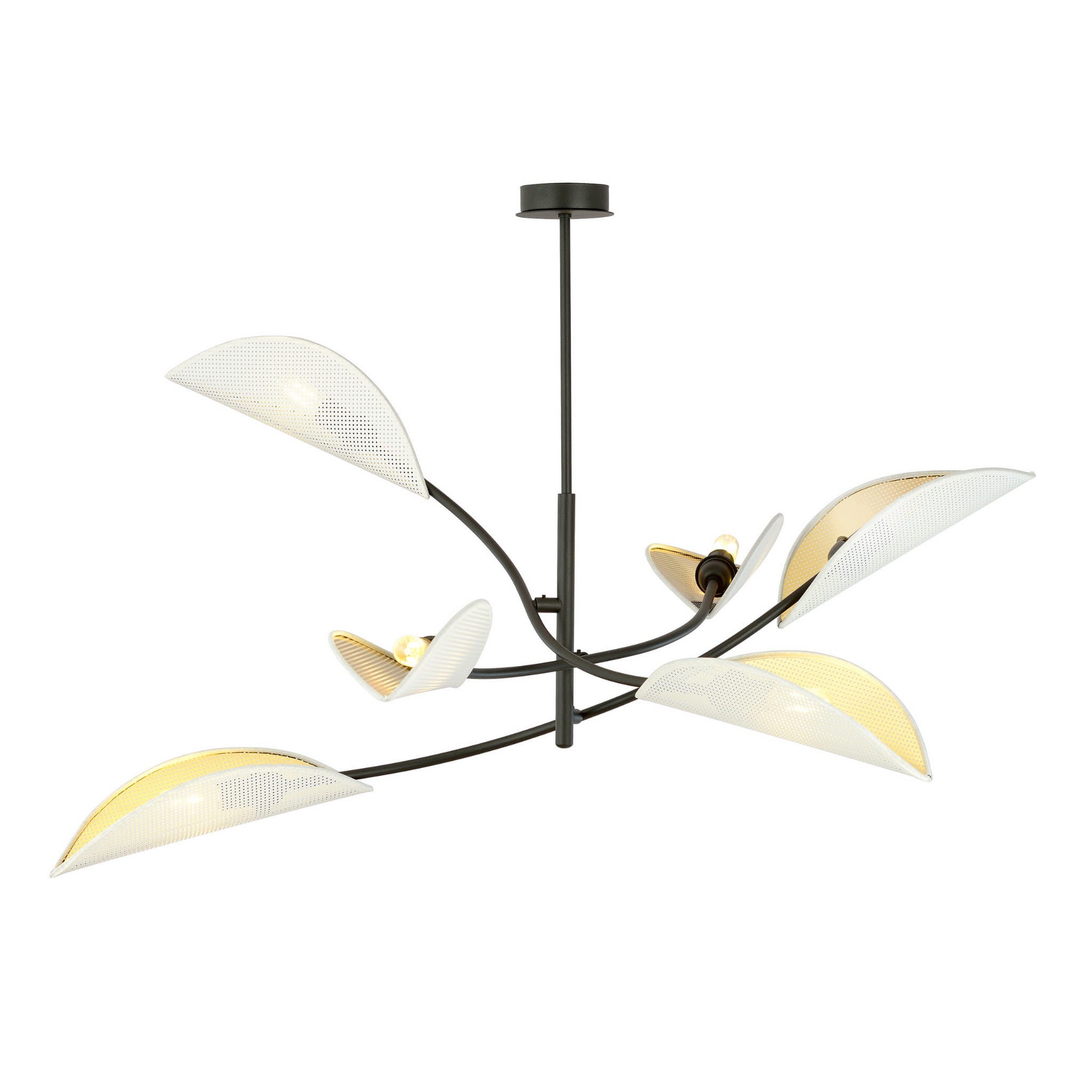 Żyrandol Emibig 6xE14 40W LOTUS 6 WHITE/GOLD 1107/6
