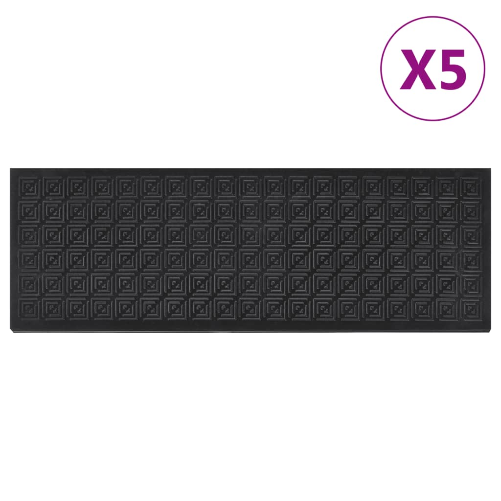 Nakładki na schody, 5 szt., 25x75 cm, gumowe vidaXL