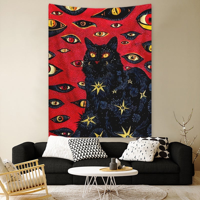 130x150cm Czerwona wisząca gobelinowa dekoracja ścienna do domu, salonu, sypialni, akademika, narzuta na łóżko
